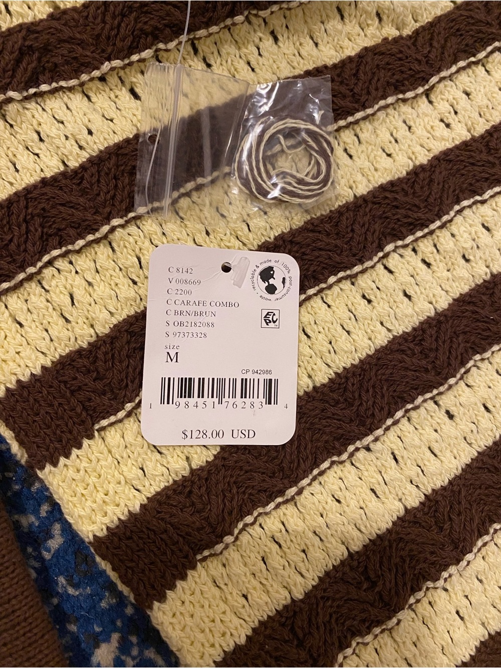 Free People Striped Knit Joggers and Top in Brown and Cream - Picture 4 of 4